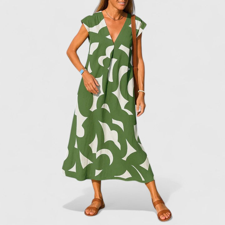 Koralia | Sophisticated V-Neck Dress